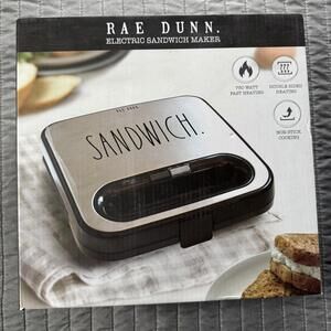 NEW Rae Dunn Electric Sandwich Maker Nonstick Portable French Toast Omelette